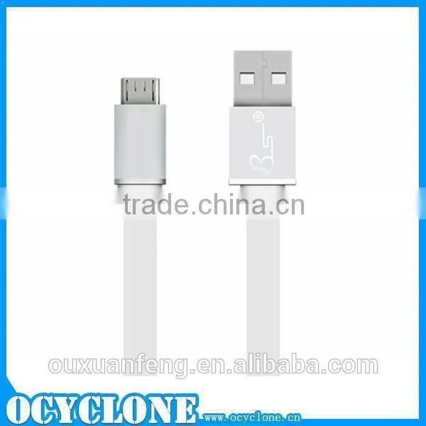 2014 Factory Price Noodle Style BS Charging Usb Data Cable For Samsung CellPhone
