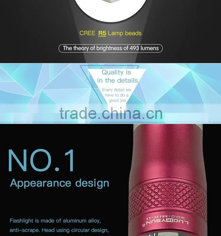 LuckySun Designer hot selling 200m long range 10440 AAA battery Night Torch lanterna led