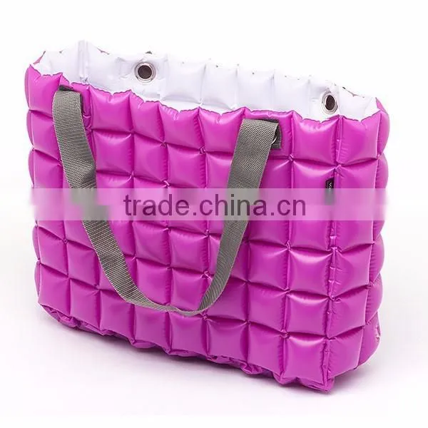 blue PVC air tote bag for family beach holiday