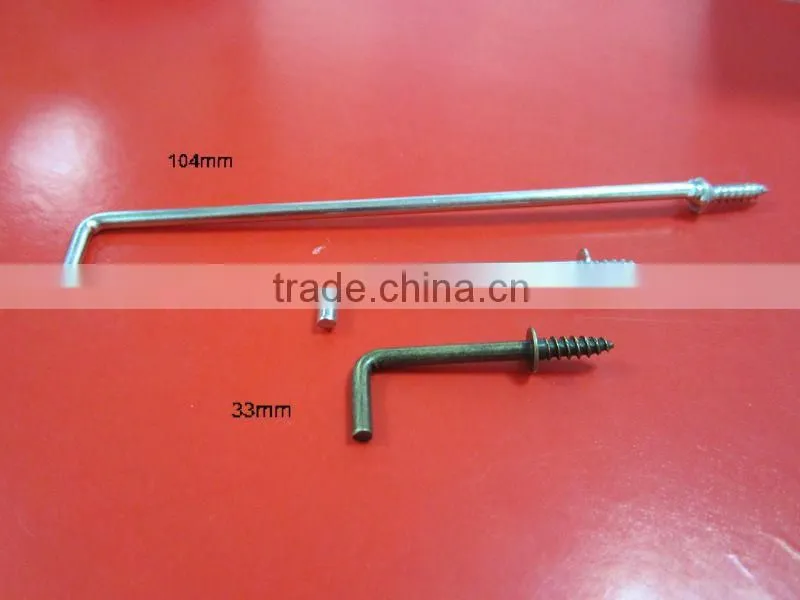 Various size 7 shaped metal screws for wood