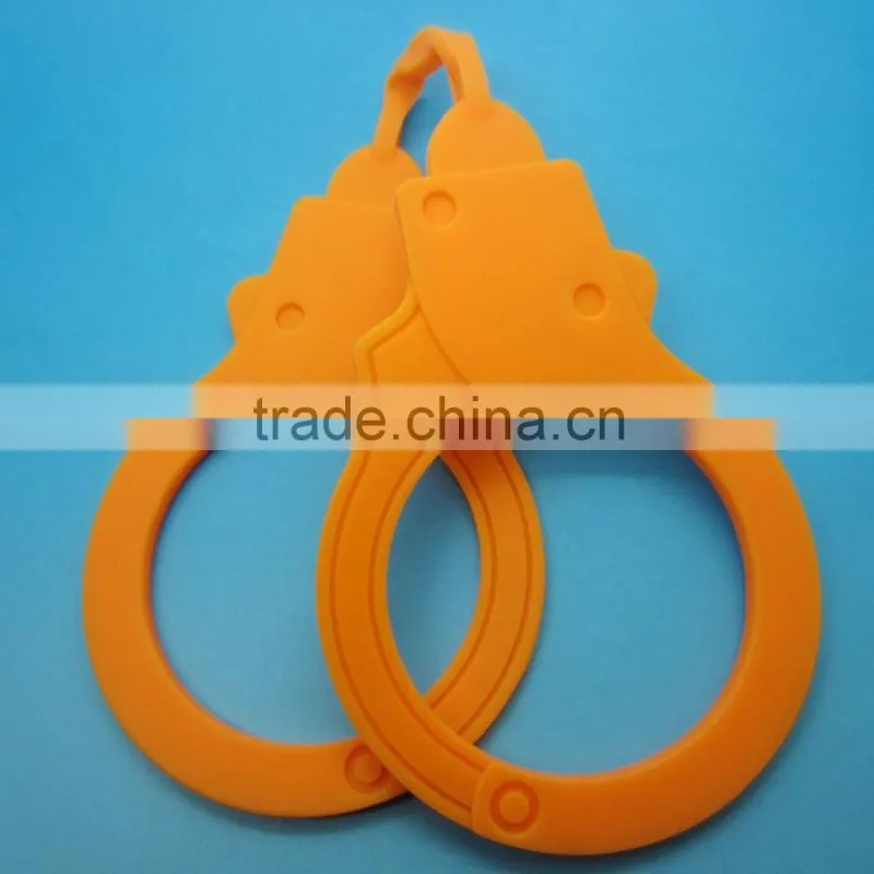 soft plastic handcuff toys kids police toys silicone rubber handcuff police handcuff toy