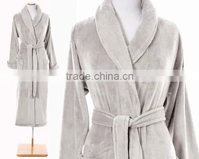 100% polyester embroidery coral fleece bath robe