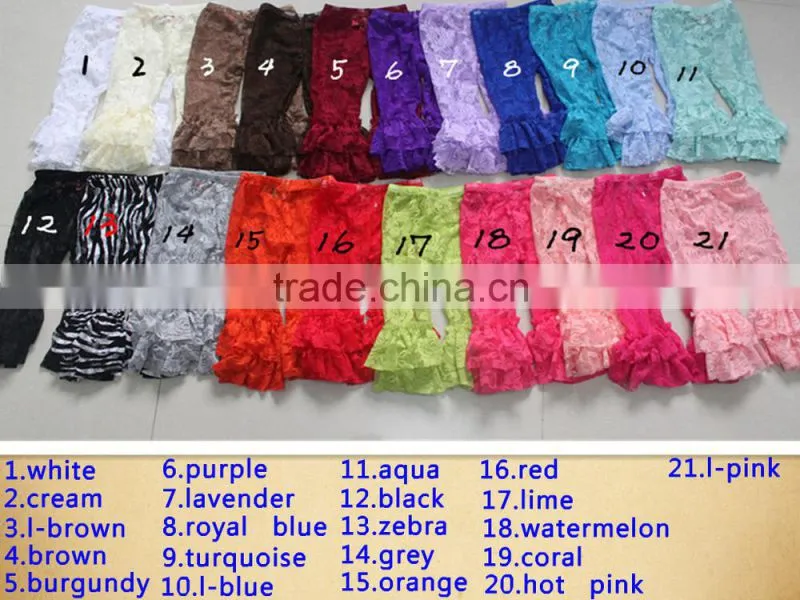 Wholesale cute colourful baby lace legging