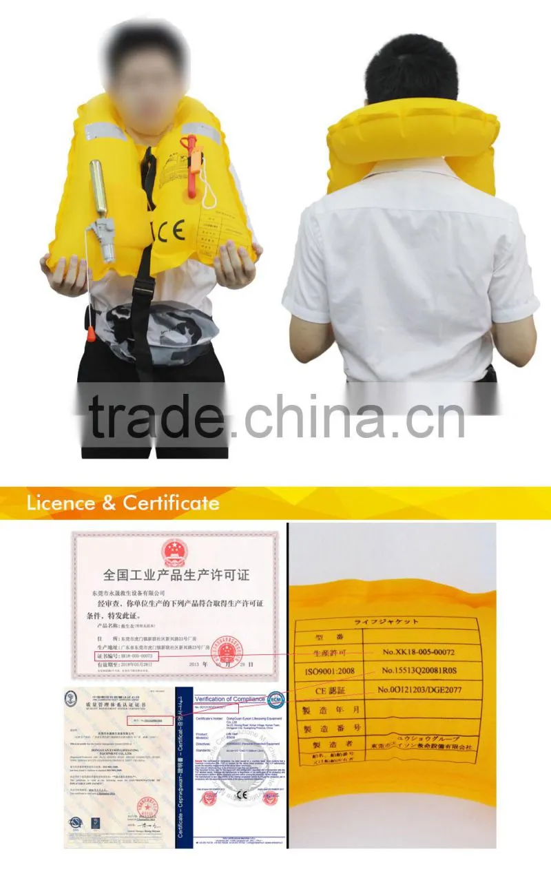 fashional safety men&women automatic inflatable life jacket