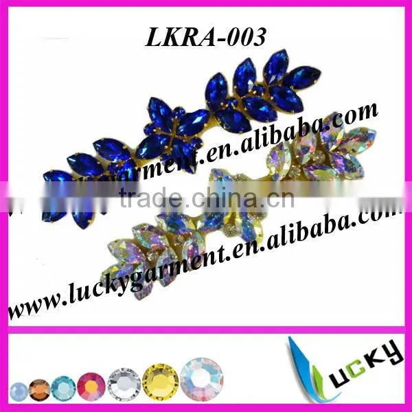 Hot Selling New Design Neon Color Rhinestone applique for wedding dress