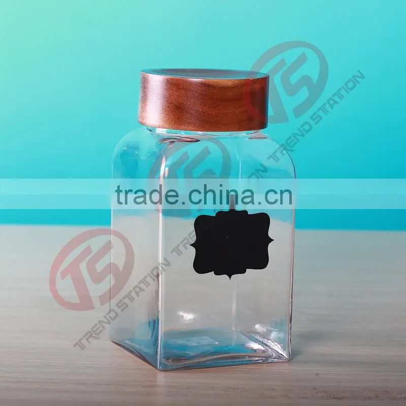 Hot sale square glass jars and lids