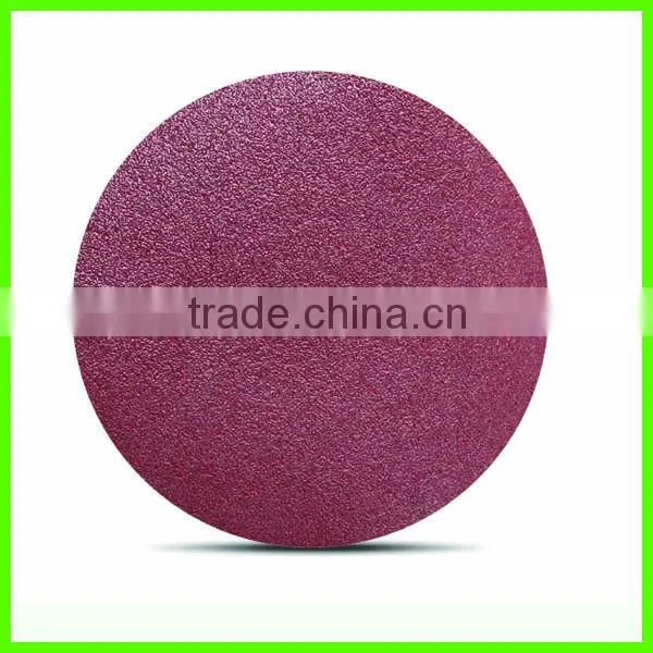 Red round aluminum oxide hook and loop disc sandpaper disc made in china