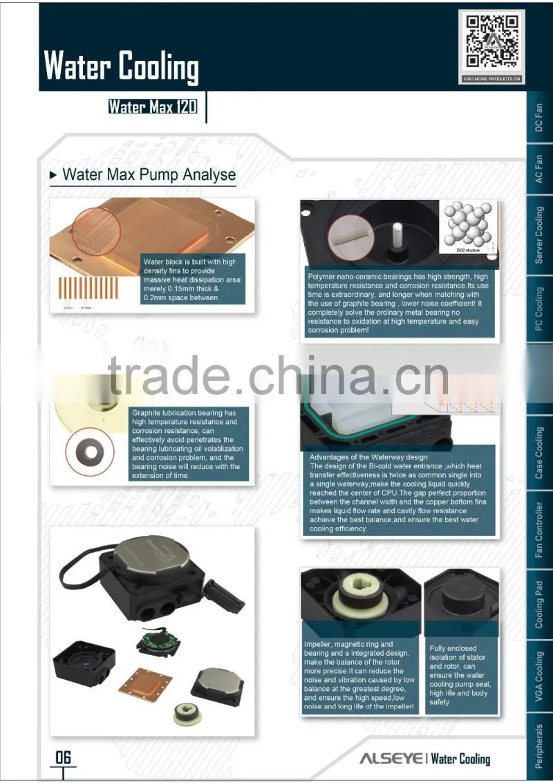 Alseye AA0124 manufacture china suppliers Dual fan cooler 120x120x25mm fan Computer cooler