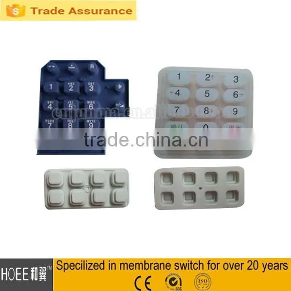 China Custom Clear transparent laser window plastic or rubber numeric keypad,electronics membrane keyboard switch