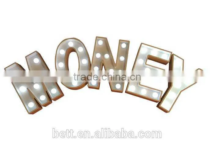 direct manufacture of illuminated vintage letter light with battery power for room decoration