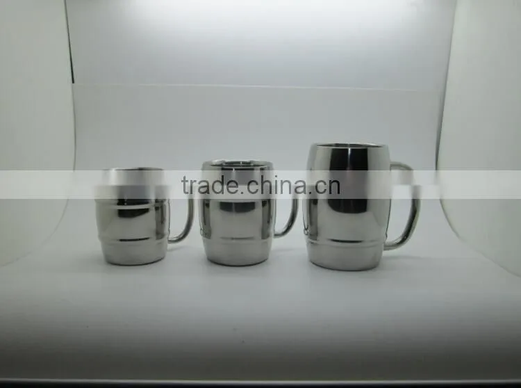 2014 Hot selling with rollings eco-friendly FDA LFGB double layer stainless steel coffee mug cup tumbler