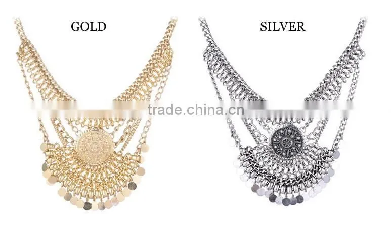 European and American high-end 2 color fashion jewelry pendant chain accessories Multilayer Necklace for woman