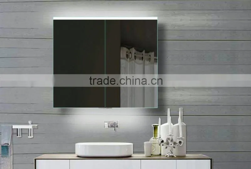 Engineering project LED bathroom mirror with backlights and glass storege cabinet