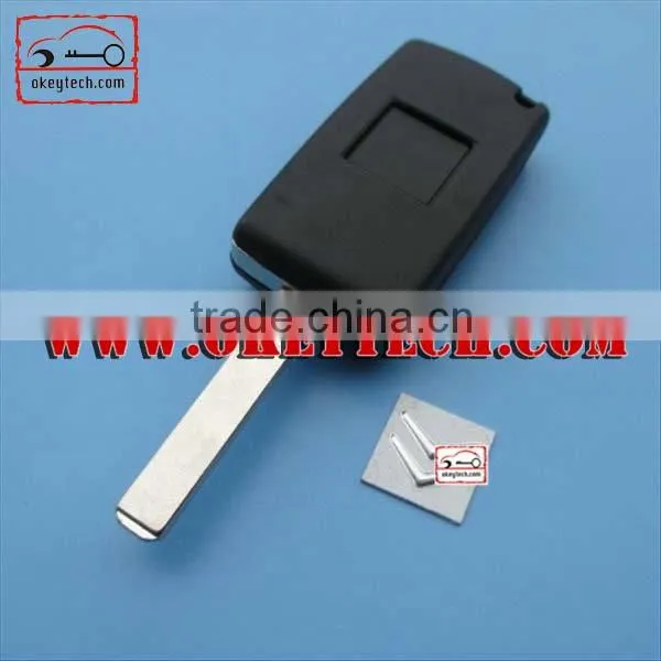 OkeyTech Citroen 307 2 buttons flip key case without groove blade for citroen remote key shell for citroen