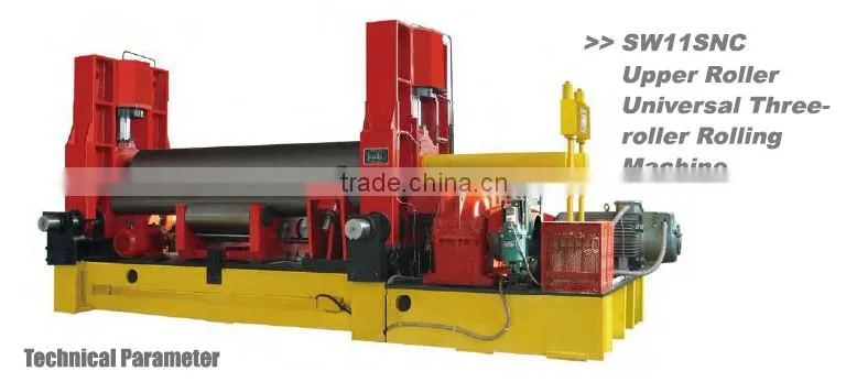 SW 11SNC 100X4000 3 roller roll bending machine for metal sheet,plate bending machine