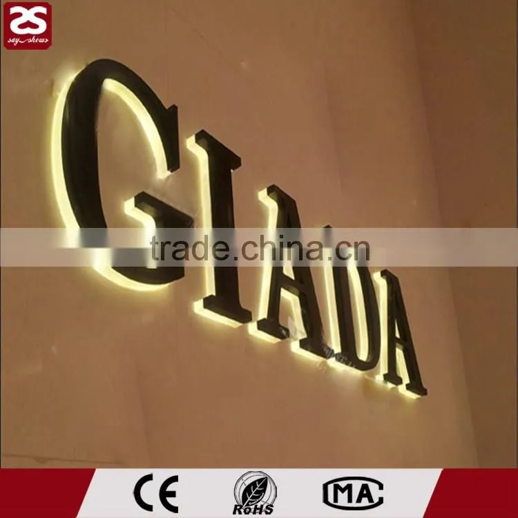 Stainless Steel Side Surface Illuminated LED Channel Letter Sign