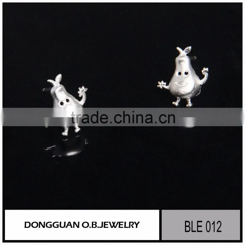 Fashion white gold silver stud earrings setting without stone