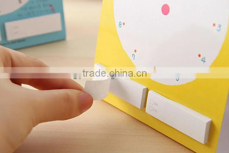 New creative small clock sticky notes and note book