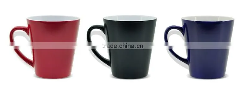 New wholesale ceramic blank 12 oz conical sublimation temperature changing mugs