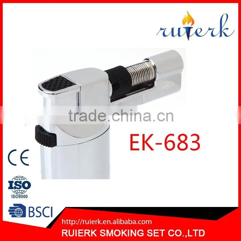 EK-683 New Windproof Metal Cigarette Cigar Pistol Gun Revolver Shape Refillable Butane Gas Flame Jet