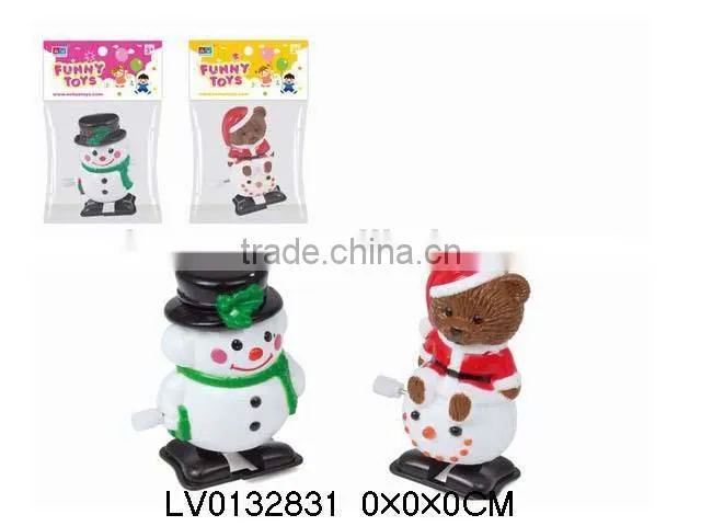 Promotion plastic christmas toy wind up snowman for kids