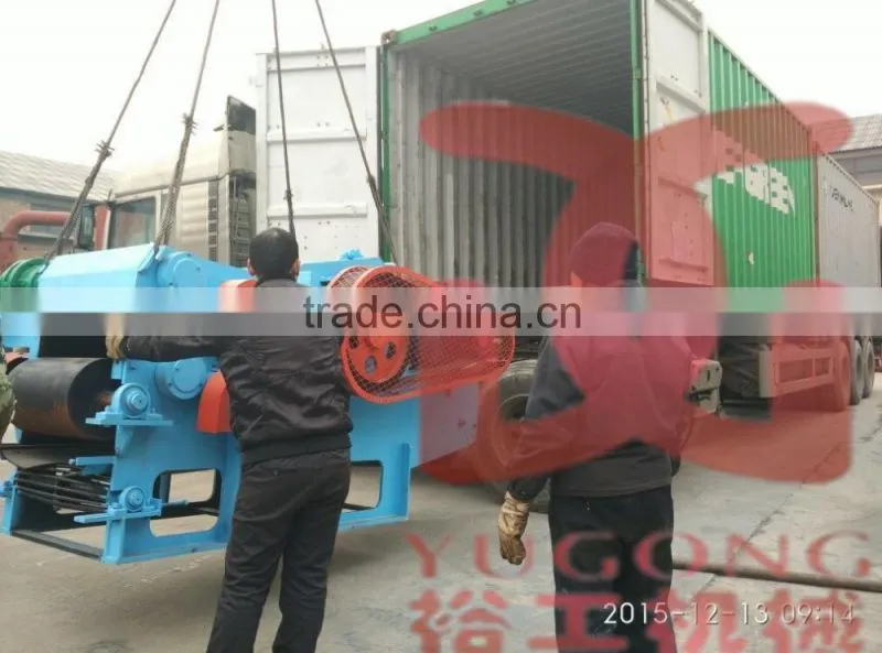 Large capacity drum wood chipper for wood pellet making line