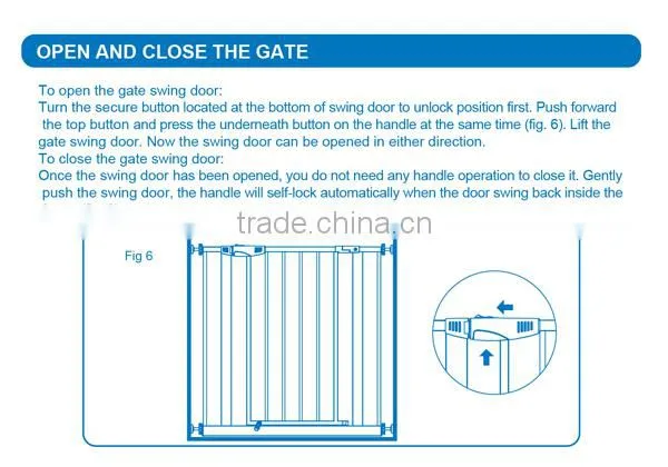 Europe standard Metal material safety gate for baby