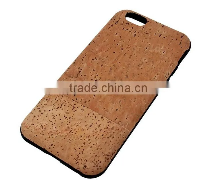 2016 new arrival wood cork case for cell phone cover leather for iphone 6