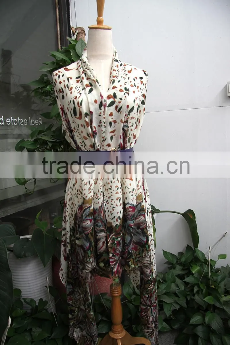 Custom Winter Pashmina Screen Printing 100% Wool Women Scarf