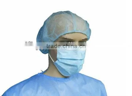 blue disposable surgical bouffant caps