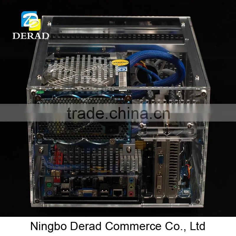 PC-C670 High Quality Personalized Horizontal M-ATX PC Custom Acrylic Transparent Plexiglass Desktop Computer Case