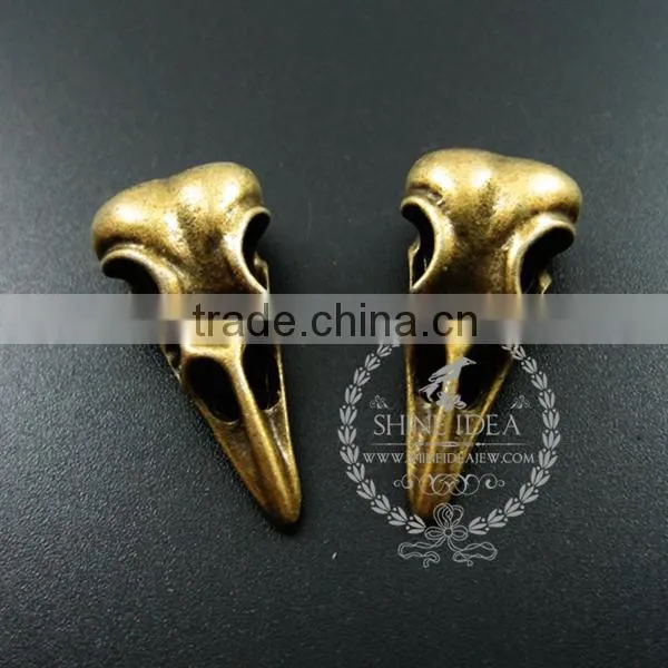 32*15mm vintage antique bronze metal heavy duck head skull pendant charm 1810421