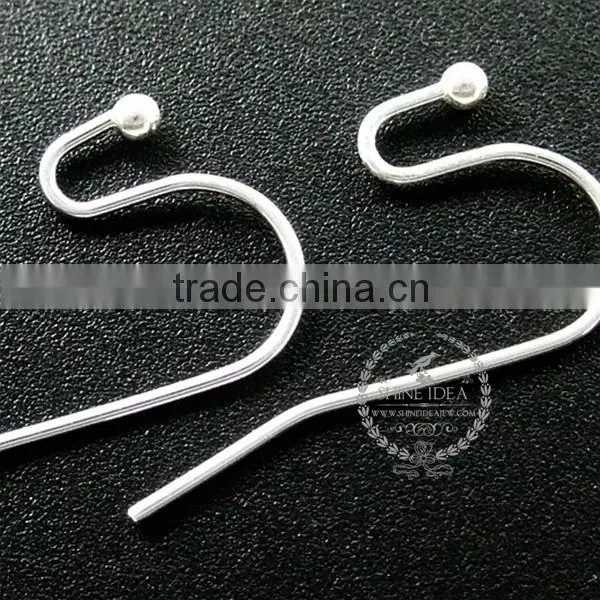 12*21mm brass plated silver kidney earrings hoop DIY jewelry findings supplies 1702077