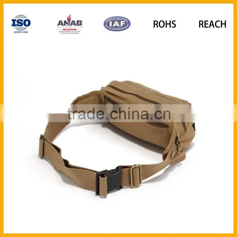 Fashionable and Cheap Canvas Multilayer Waist Bag for Boys and girls