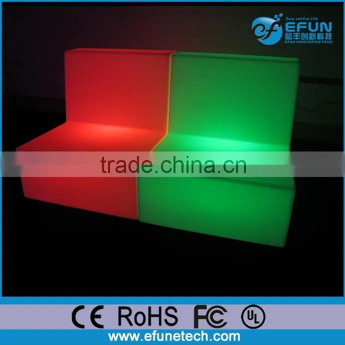 Outdoor/indoor pe color change led bar light sofa,iIlluminated led chair for bar seat