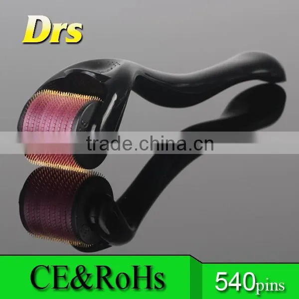 Warm welcomed 1.0mm 540 titanium needles skin dermaroller for beauty
