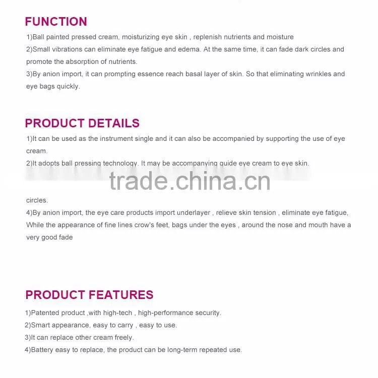 Smart christmas gift Import anion anti wrinkle eye massage