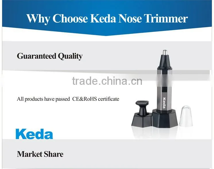 Battery KEDA Nose Trimmer with 2 Heads