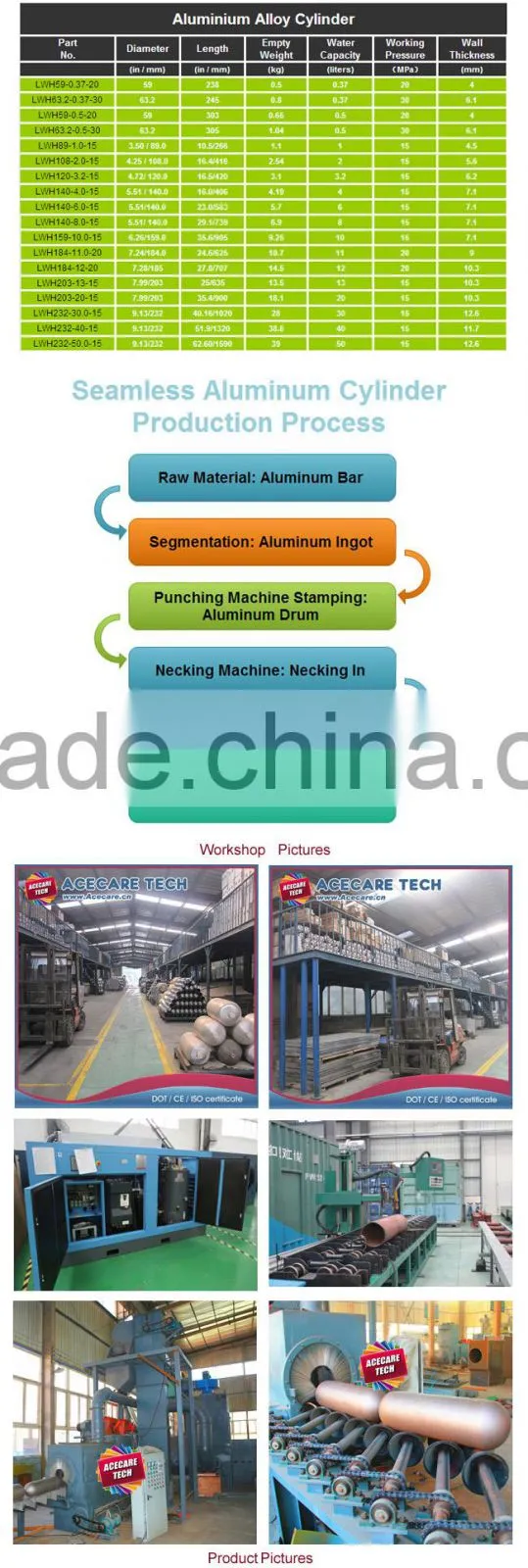 12L-20Mpa aluminum gas cylinder, refilling gas cylinder, air cylinder