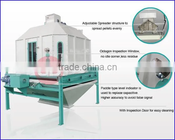 long life counter-flow cooling machine price with high performance for wood pellet and feed pellet cooling