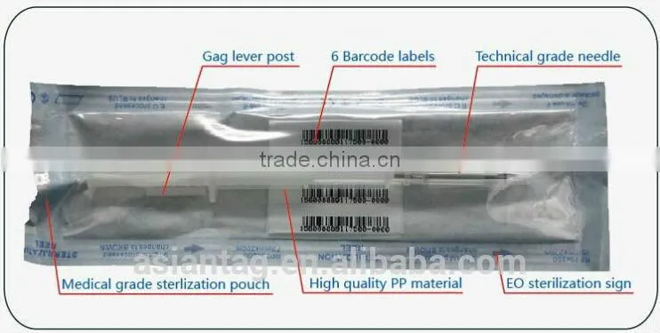 syringe for animal with RFID animal glass tag