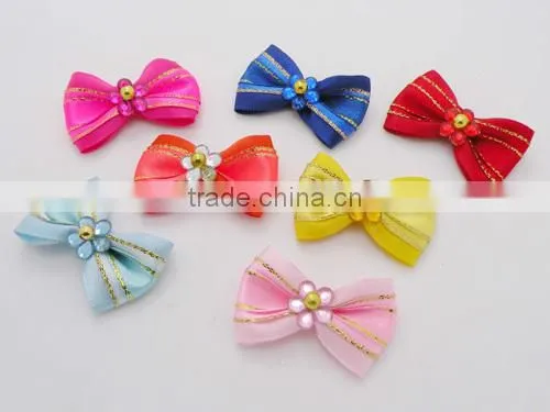 Polka dot Printed Layer bows for cats with stones