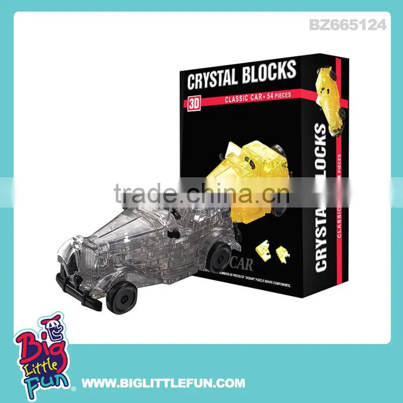 Building block toy, shark shape crystal block with light