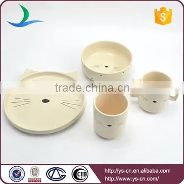 Modern cat decal design matt ceramic wedding dinnerware sets