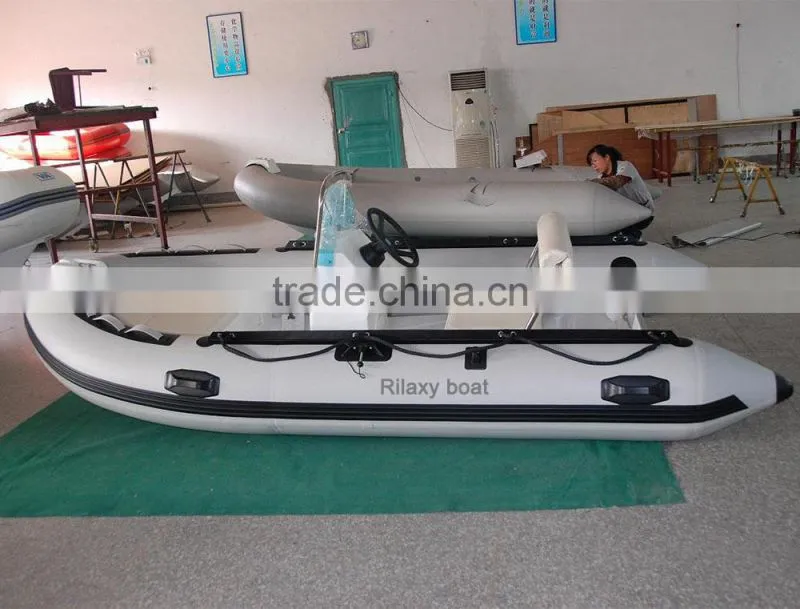 RILAXY Inshore & lake Chinese manufacturer oriented cheap small inflatable center steering console fishing boat for sale