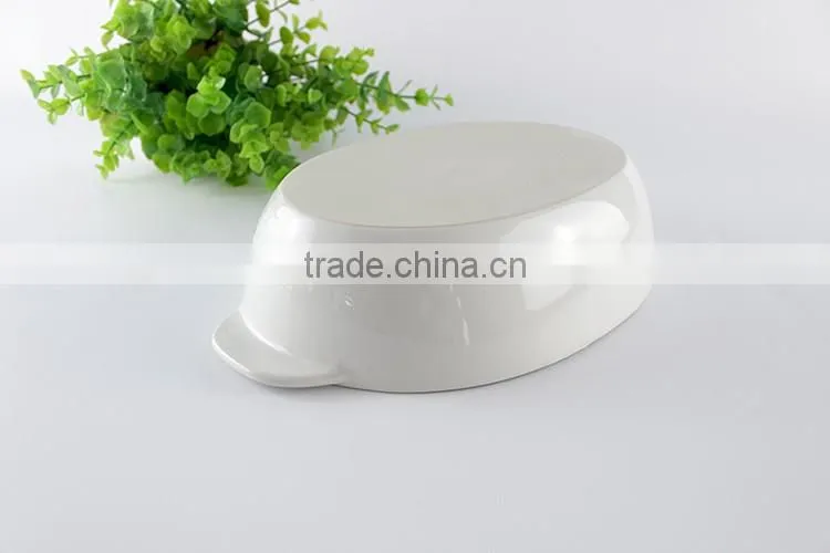 Hospitality hotel supply baking accessories ceramic deep baking tray