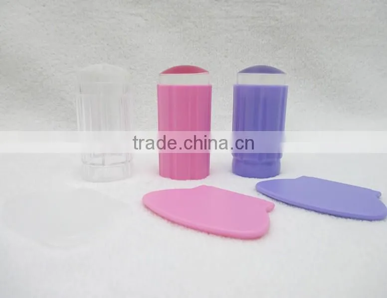 2016 new color stamp nail art clear plastic plate jelly stamp scraper toolset stamp scraper kit