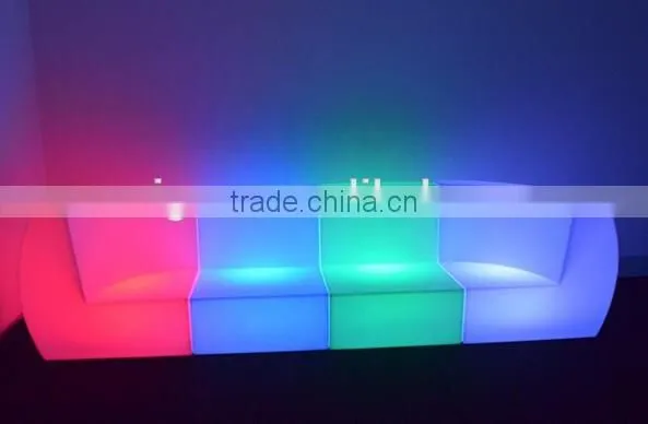 Comfortable mixed colorful couch led combination louge sofa set