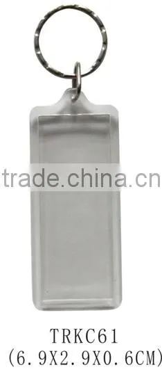 Promotional clear transparent square shape photo frame acrylic keychain