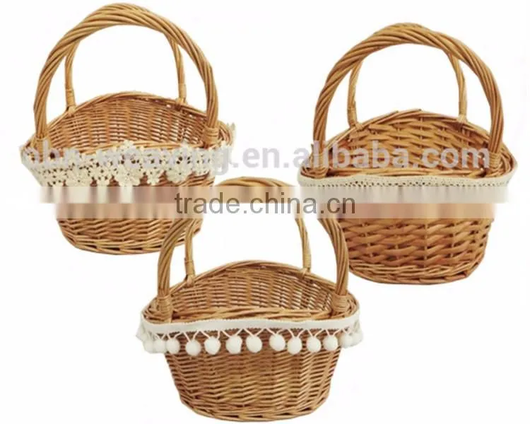 China factory sales cheap handmade oval willow wicker empty Easter gift basket